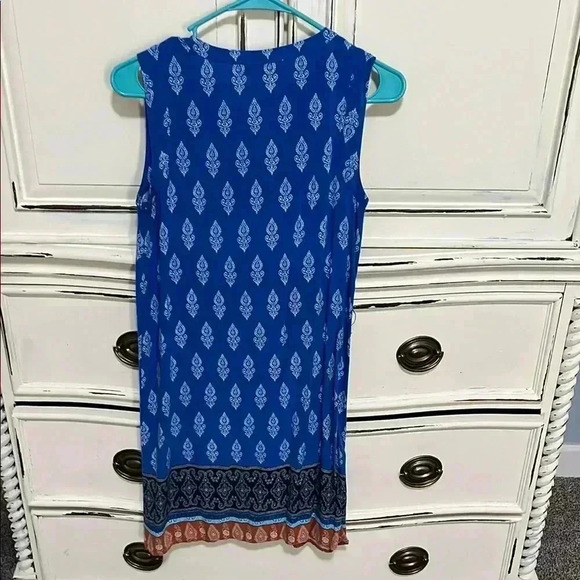 LOFT Blue Sleeveless Dress - Picture 3 of 4